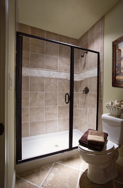 Toilet Sit And Partition Glass For Shower Bathroom Stock Photo