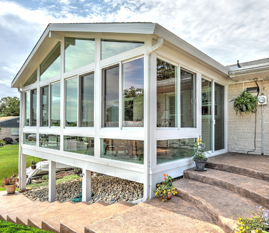 Outside view of a sunroom 