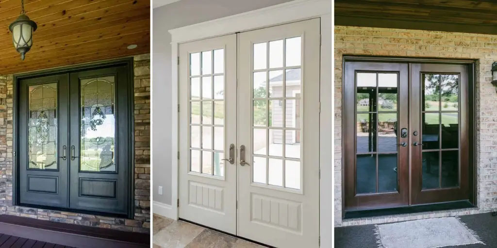 Several French doors installed by the Garrety Glass team.